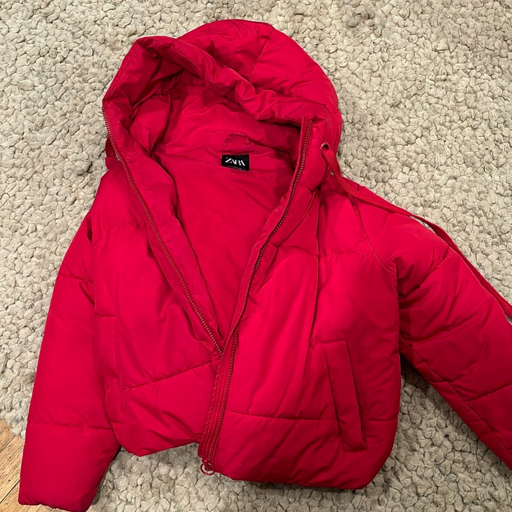 Red Zara Puffer